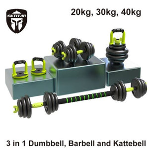 SKTITAN 6 in 1 Dumbbell Set Adjustable Exercise Weight Plates Dumbbell Barbell Convertible Gym Set 2023 v4