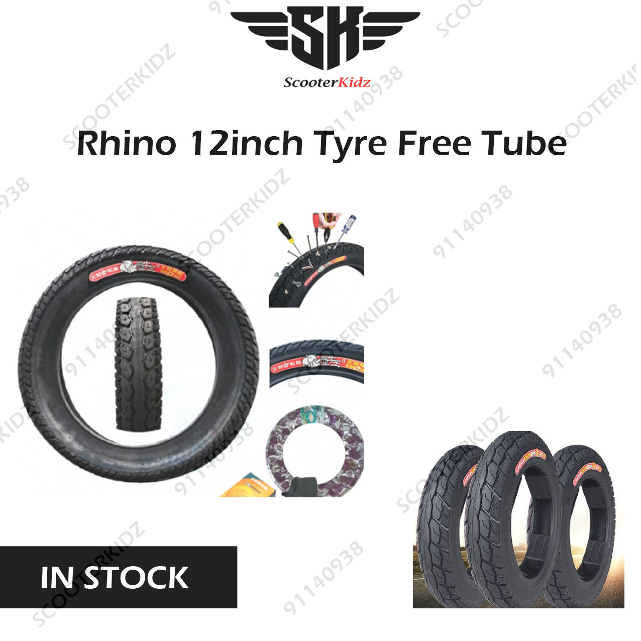 Rhino 12 inch Tire with FREE inner tube